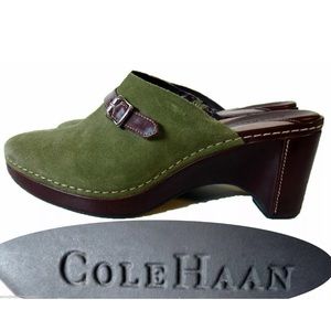 COLE HAAN MOSS GREEN MULES SANDALS 8 H04 202896